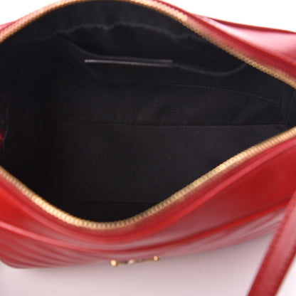 Saint Laurent Calfskin Matelasse Monogram Lou Camera Bag Red 5 of 9