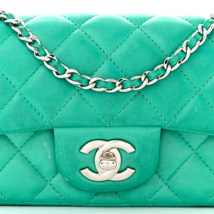 Chanel Lambskin Quilted Extra Mini Rectangular Flap Green 8 of 11