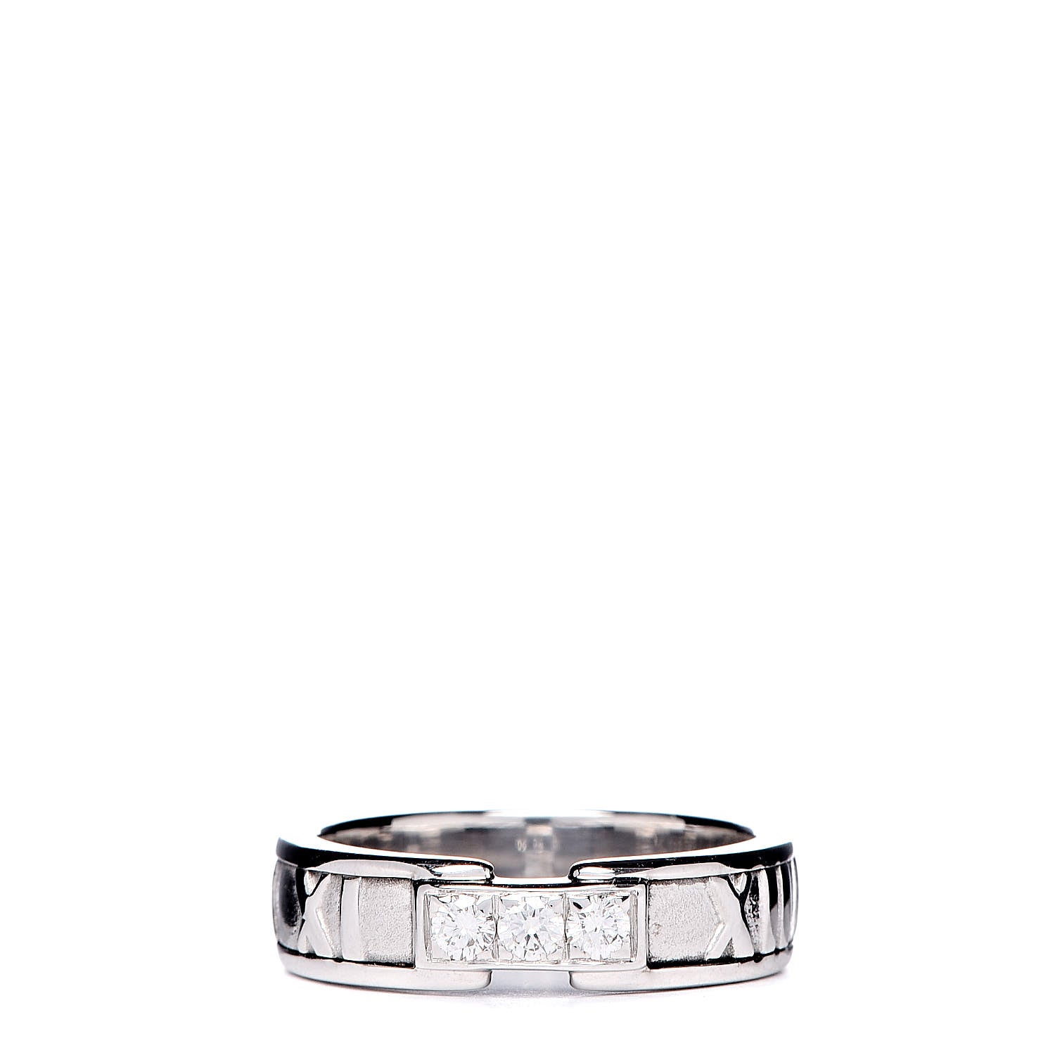 Tiffany 18K White Gold Diamond Atlas Ring 53 6.5 1 of 5