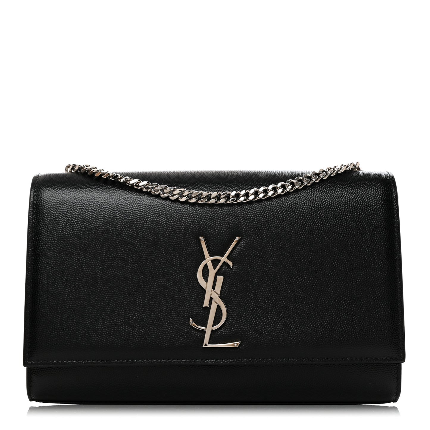 Grain De Poudre Medium Classic Monogram Kate Satchel Black
