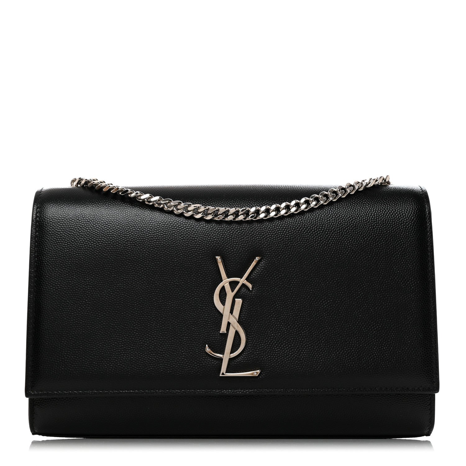 Saint Laurent Grain De Poudre Medium Classic Monogram Kate Satchel Black 1 of 10