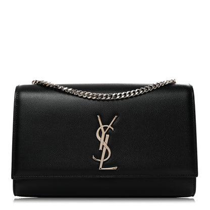 Saint Laurent Grain De Poudre Medium Classic Monogram Kate Satchel Black 1 of 10
