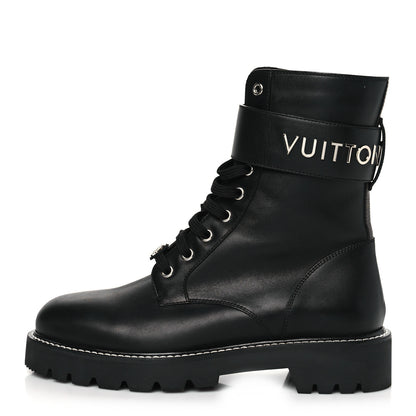 Louis Vuitton Calfskin Territory Flat Ranger Boots 39 Black 1 of 9