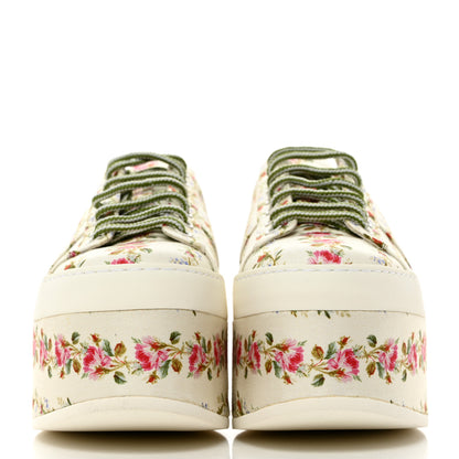 Gucci Canvas Floral Platform Sneakers 38 Ivory 2 of 9