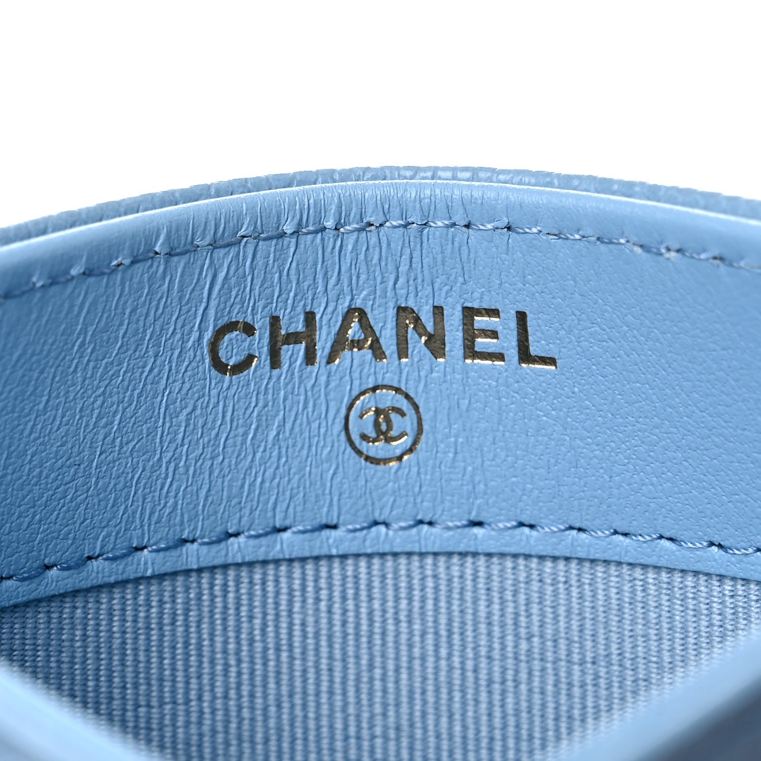 Chanel Caviar Quilted Card Holder Light Blue 6 of 9