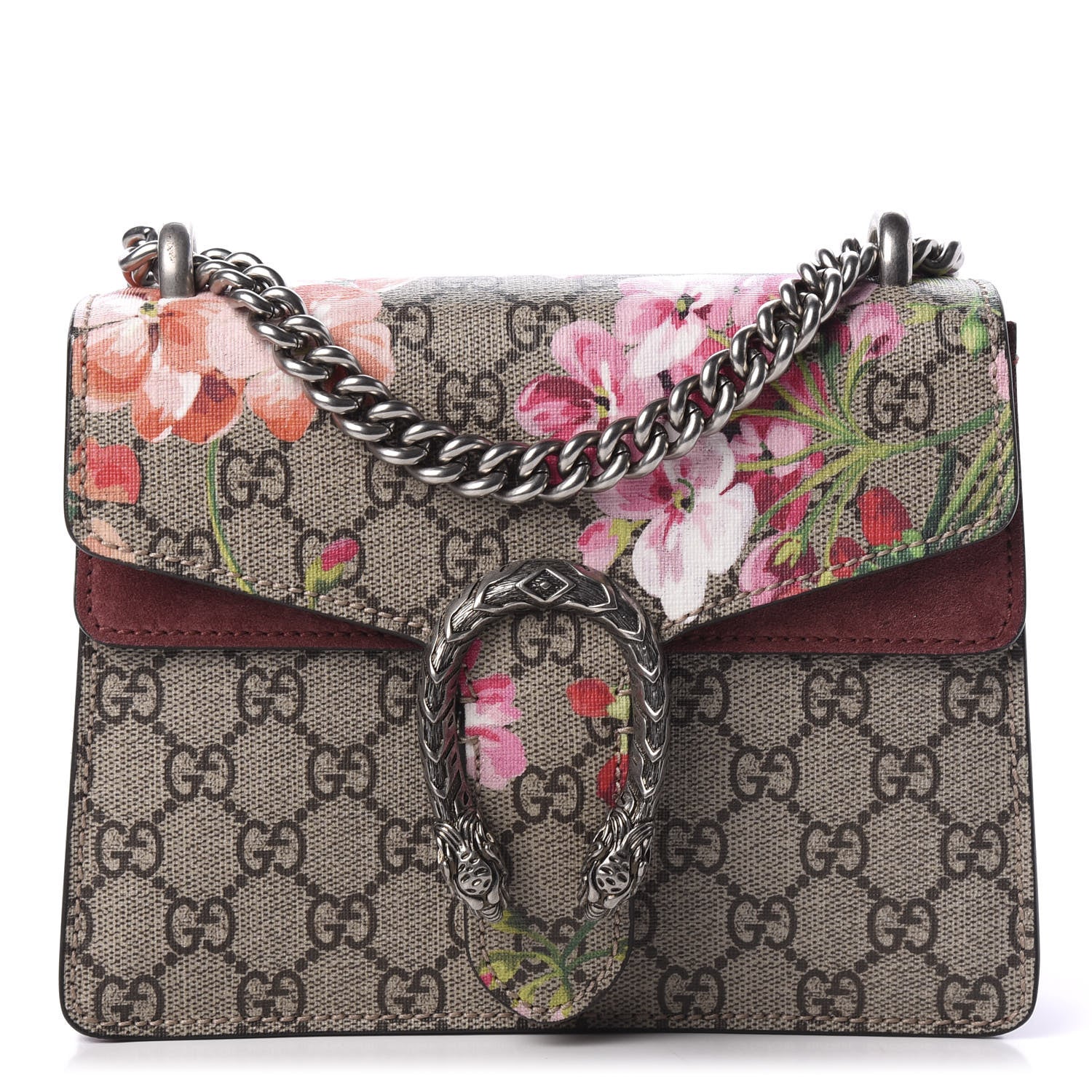 Gucci GG Supreme Monogram Blooms Mini Dionysus Shoulder Bag Beige Multicolor Dry Rose 1 of 9