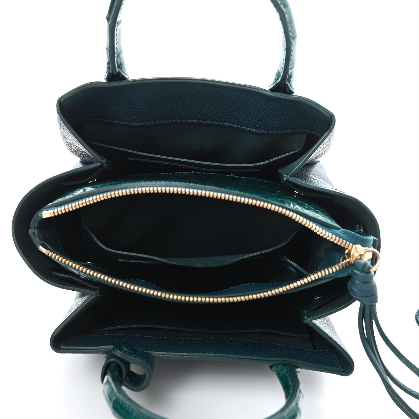 Calfskin Crocodile Mini Cristie Satchel Blue Green