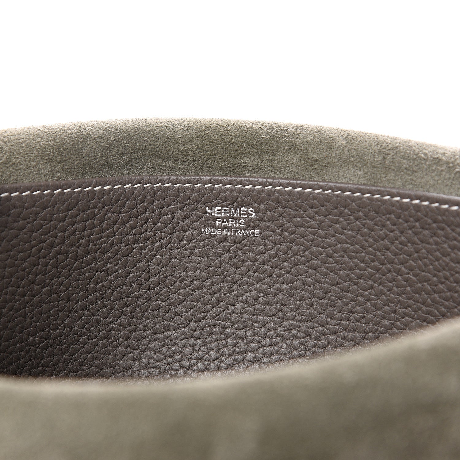 Hermes Taurillon Clemence Halzan 31 GM Etain 6 of 8