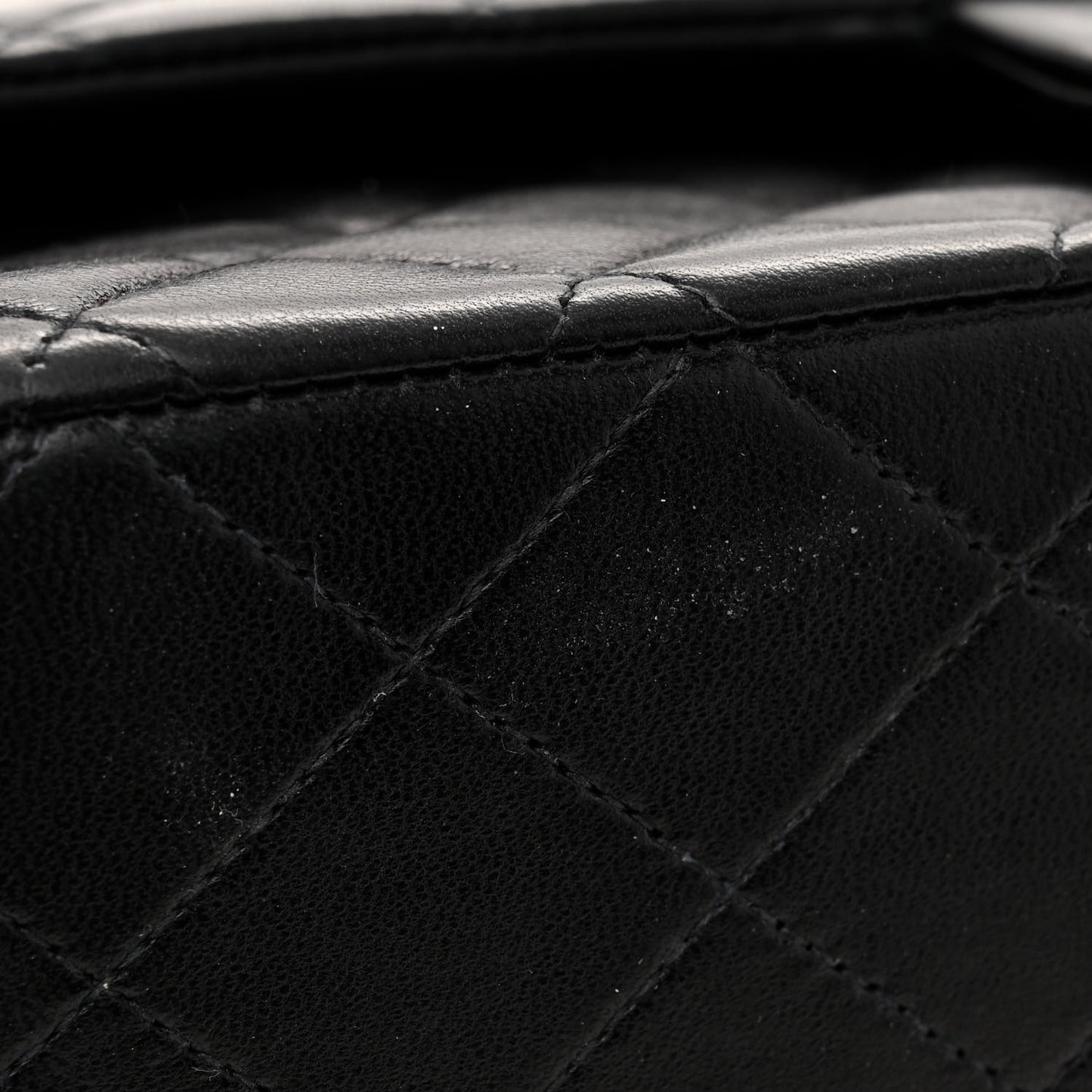 Lambskin Quilted Medium Double Flap Black