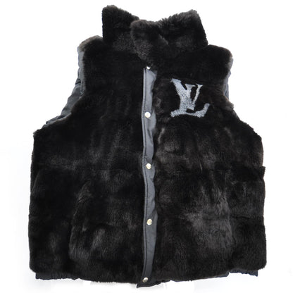 Louis Vuitton Rabbit Fur Reversible Vest 54 Black 1 of 5