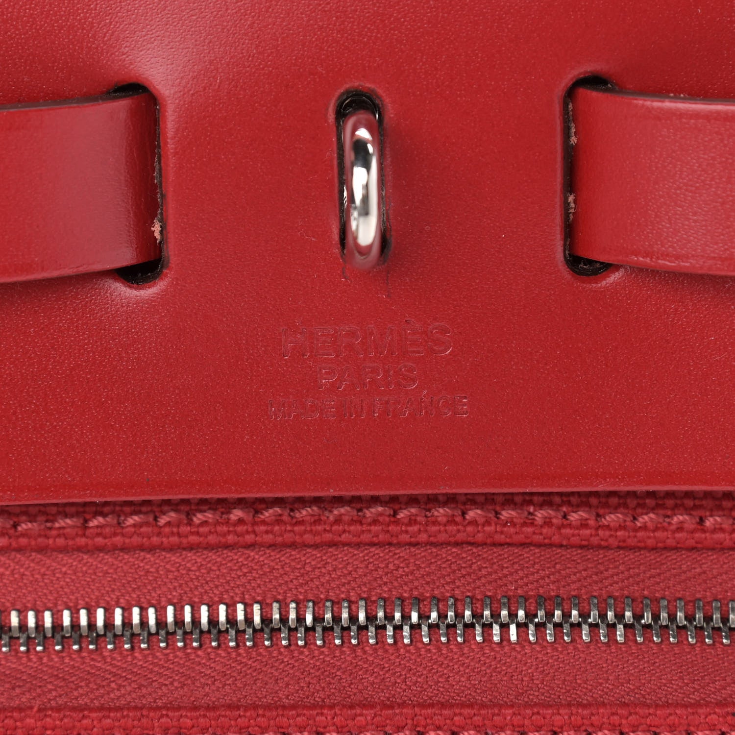 Hermes Vache Hunter Toile Herbag Zip 31 PM Rouge Grenat 6 of 11