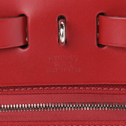 Hermes Vache Hunter Toile Herbag Zip 31 PM Rouge Grenat 6 of 11