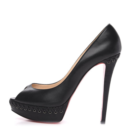 Christian Louboutin Calfskin Lady Indiana 140 Pumps 40.5 Black 1 of 11