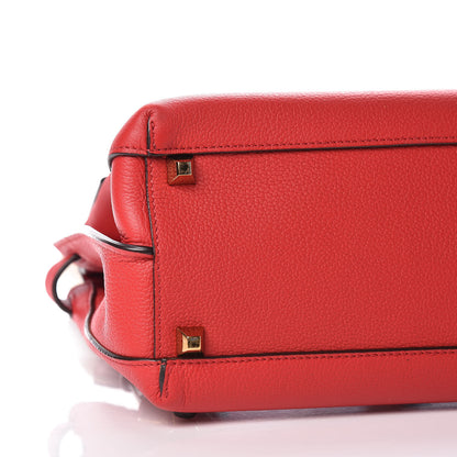 MCM Grained Calfskin Medium Milla Convertible Backpack Red 9 of 10