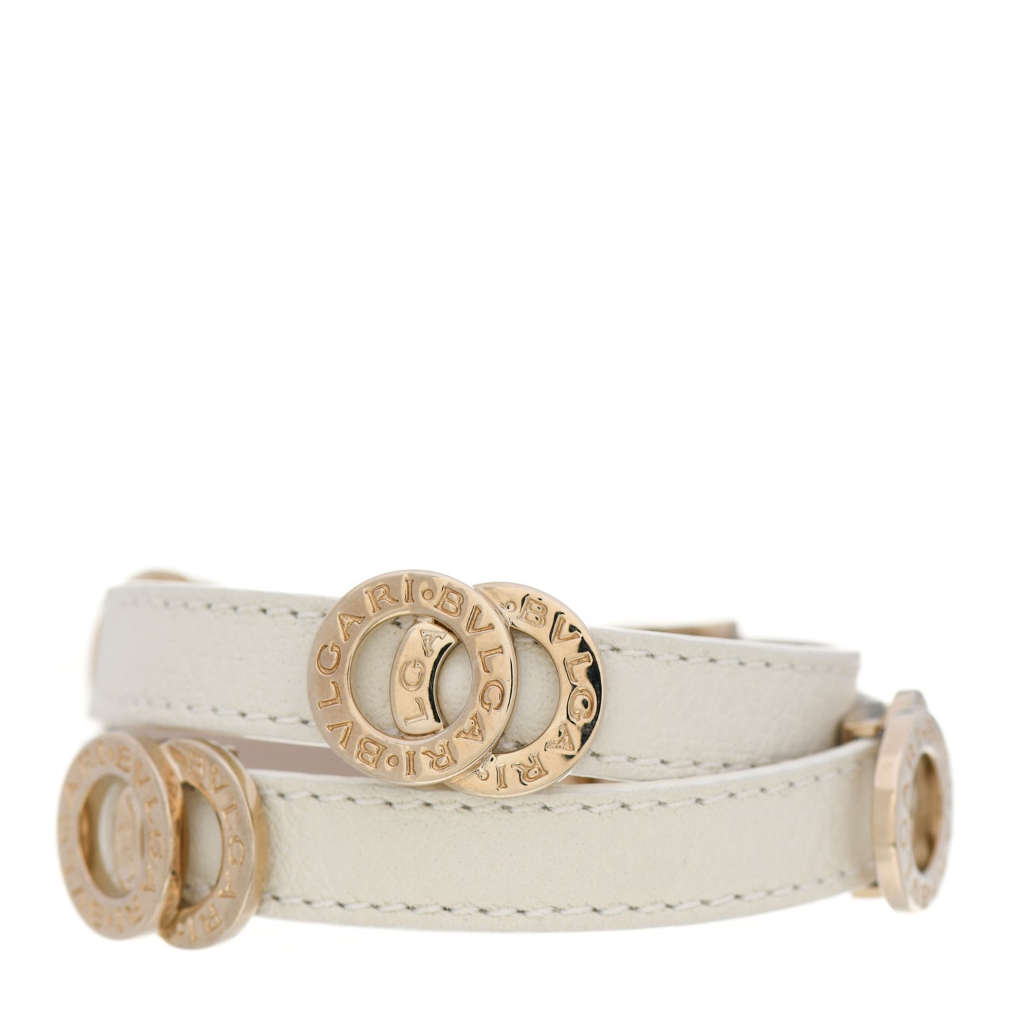 Calfskin Double Coiled Bracelet White