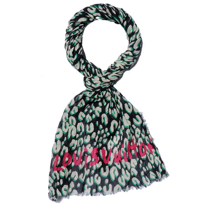 Louis Vuitton Cotton Leopard Pareo Blue Infini 1 of 7