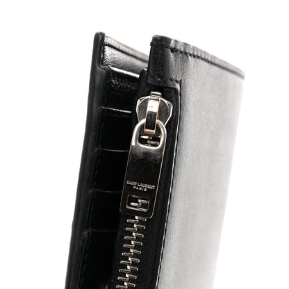 Saint Laurent Calfskin Monogram Bi Fold Zipped Wallet Black 8 of 13