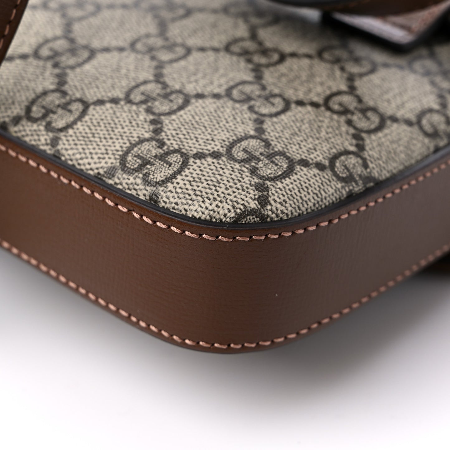 GG Supreme Monogram Azalea Calfskin Web Jackie 1961 Belt Bag 100 40 Beige Ebony Brown Sugar