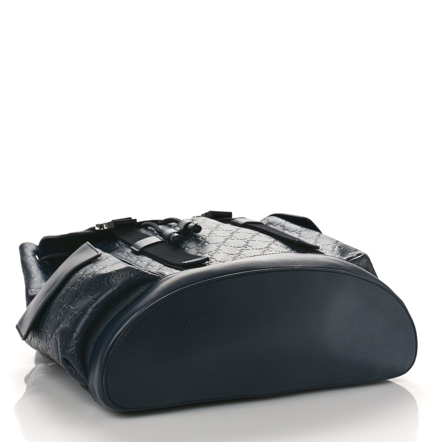 Guccissima Signature Double Buckle Backpack Navy