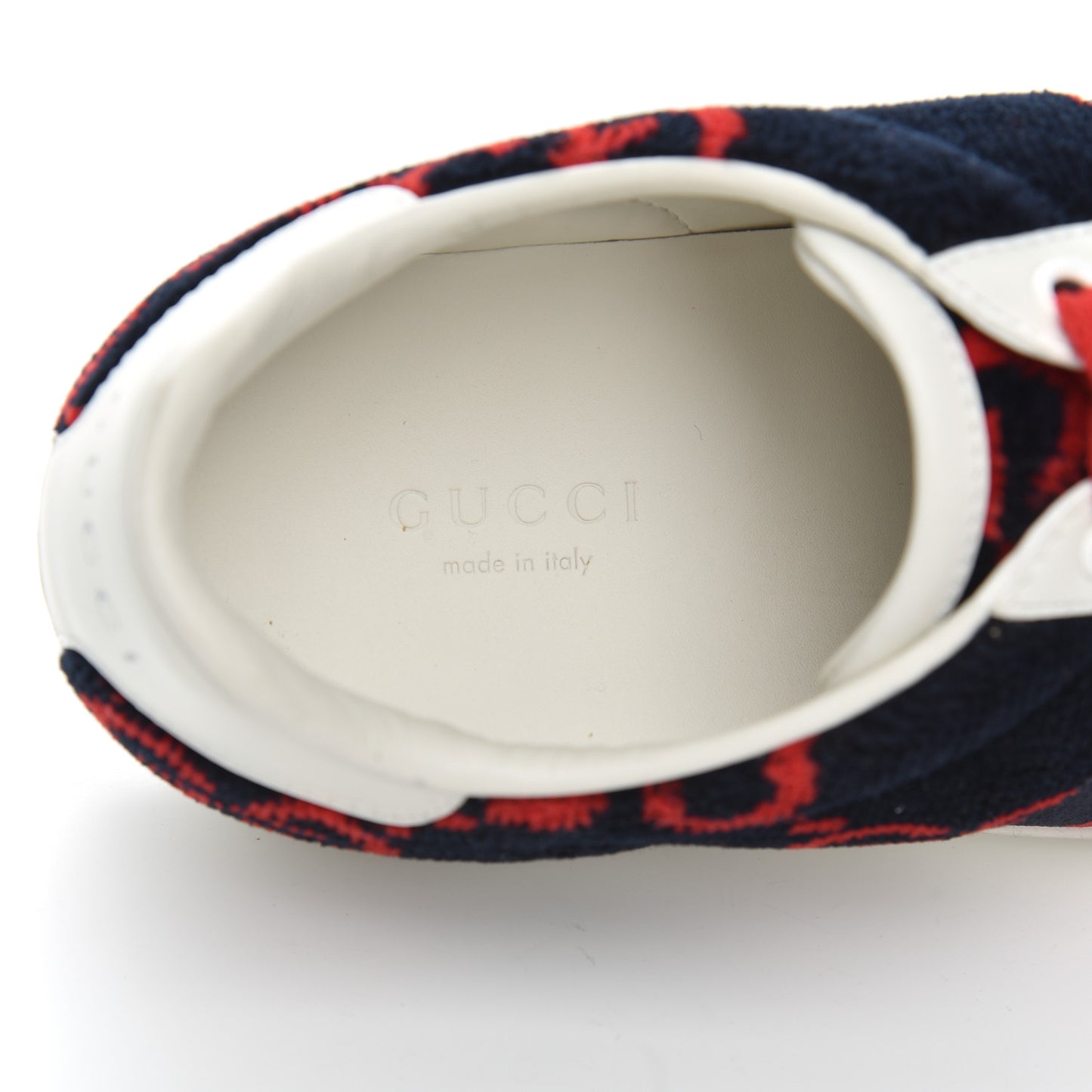 Terry Cloth GG Monogram Web Womens Ace Sneakers 36.5 Blue Red