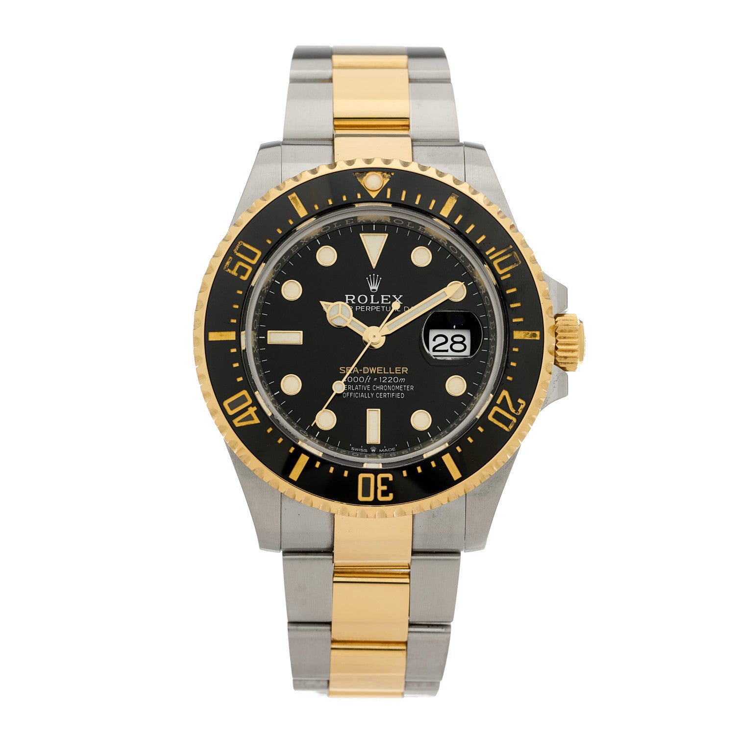 Rolex Stainless Steel 18K Yellow Gold 43mm Oyster Perpetual Date Sea-Dweller Deepsea Watch 126603 1 of 5