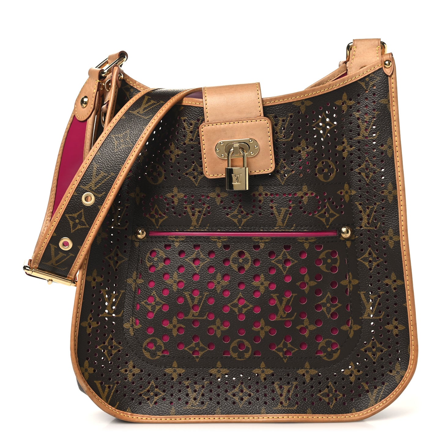 Monogram Perforated Musette Fuchsia