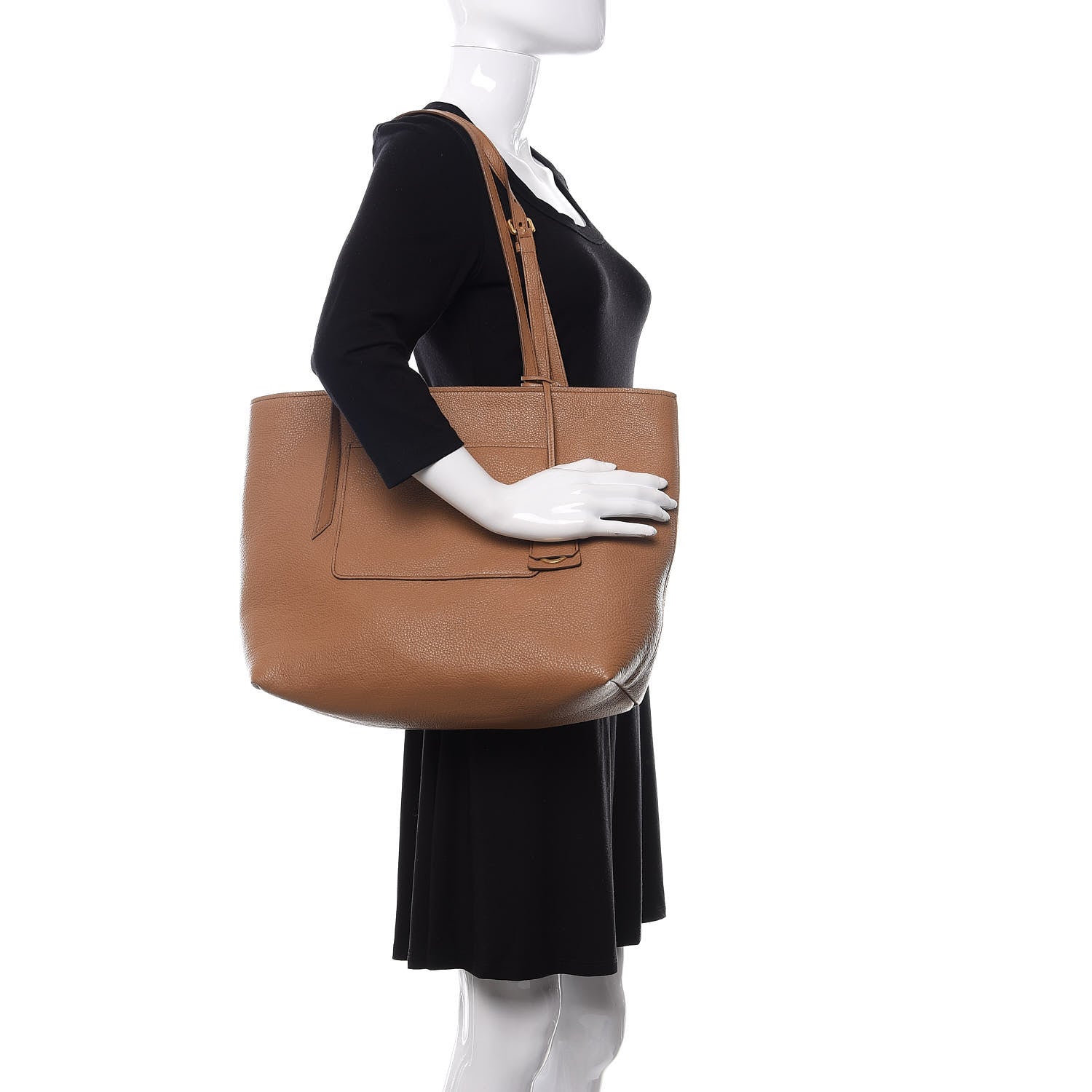 Prada Vitello Daino Pocket Shopping Tote Caramel 2 of 11