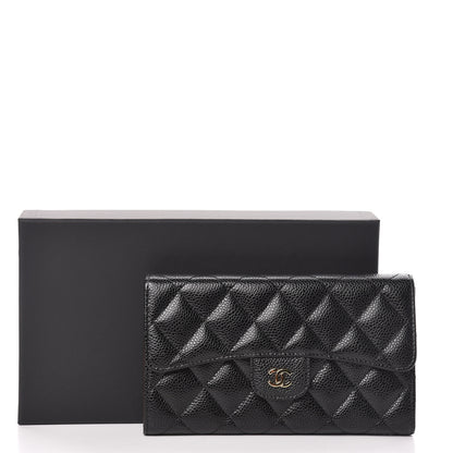 Chanel Caviar Quilted Large Flap Wallet Black 8 of 8