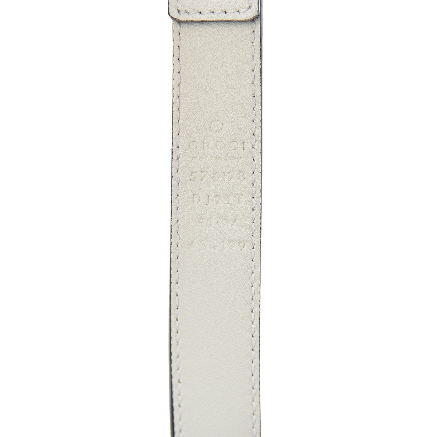 Textured Dollar Calfskin Bees And Stars Print Womens 20mm Belt 85 34 Mystic White Gold