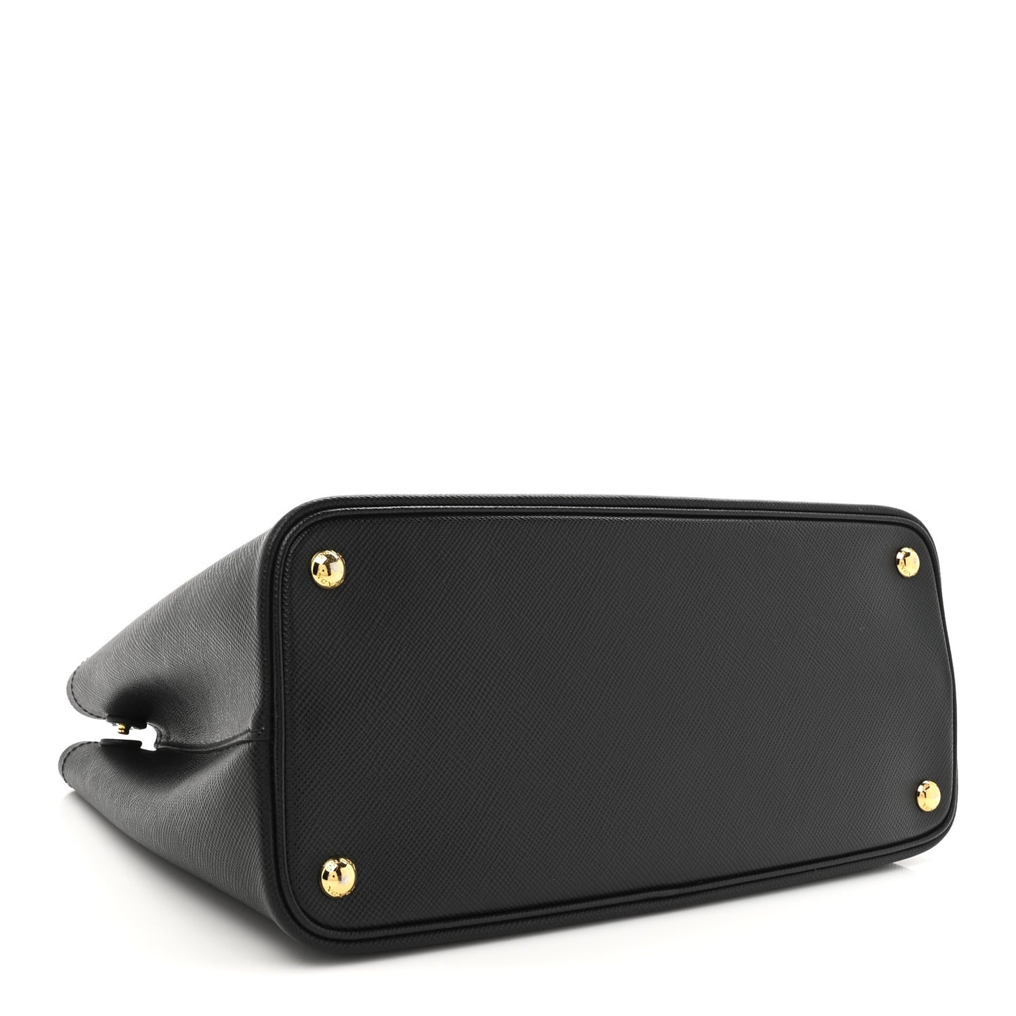 Saffiano Cuir Medium Double Bag Black Fuoco