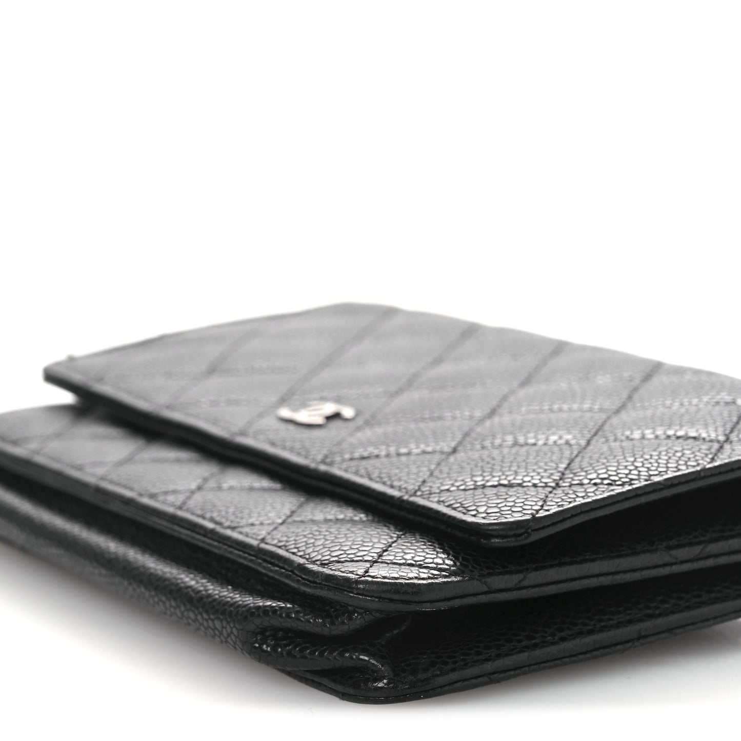 Caviar Quilted Wallet On Chain WOC Black