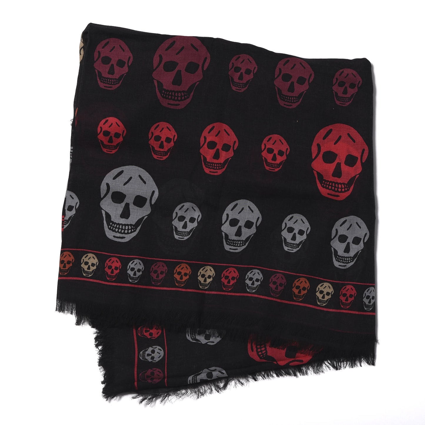 Modal Wool Skull Scarf Black Multicolor
