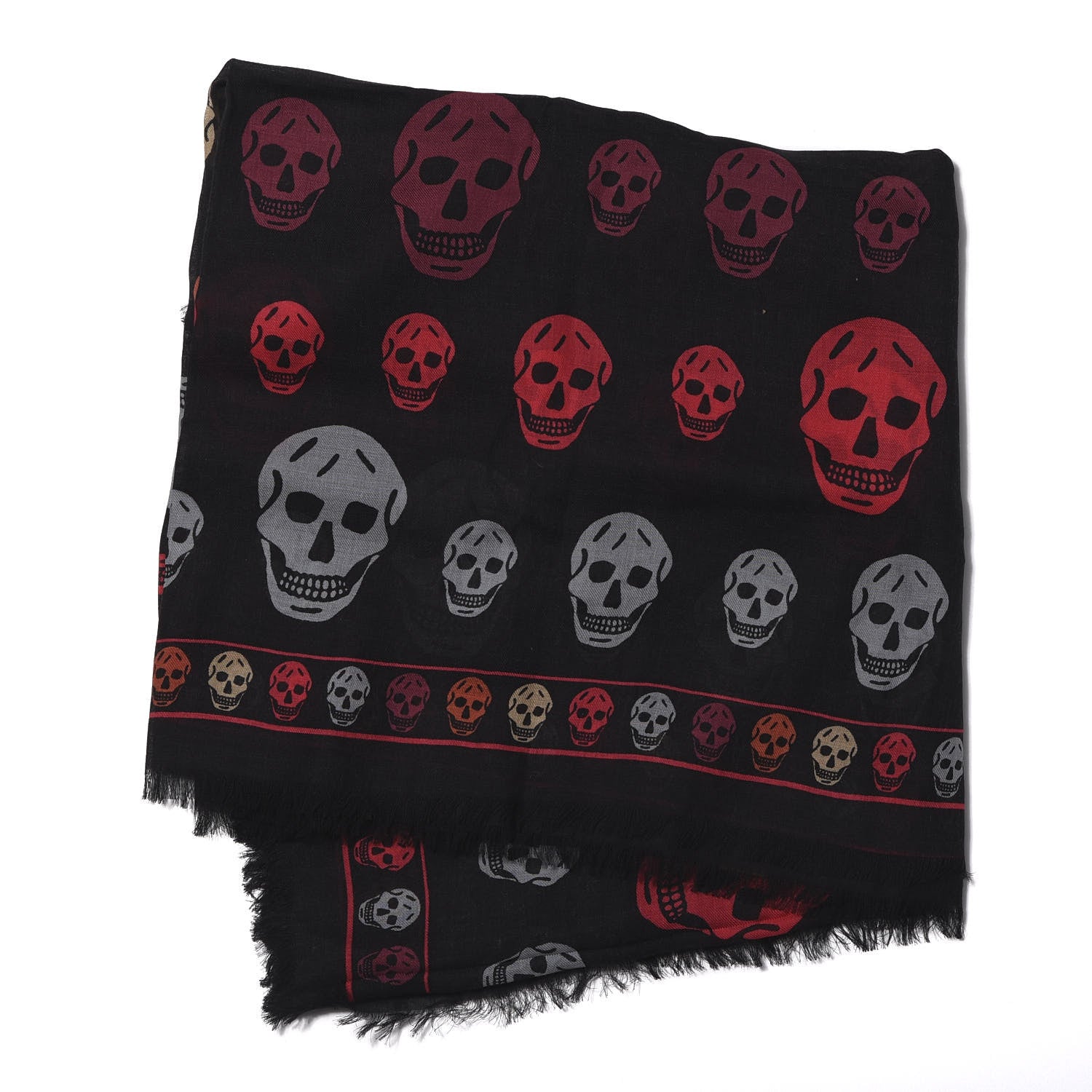 Alexander McQueen Modal Wool Skull Scarf Black Multicolor 2 of 3