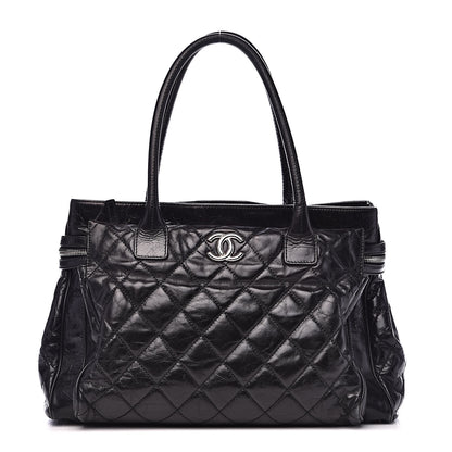 Chanel Glazed Calfskin Quilted Large New Portobello Tote Black 1 of 13