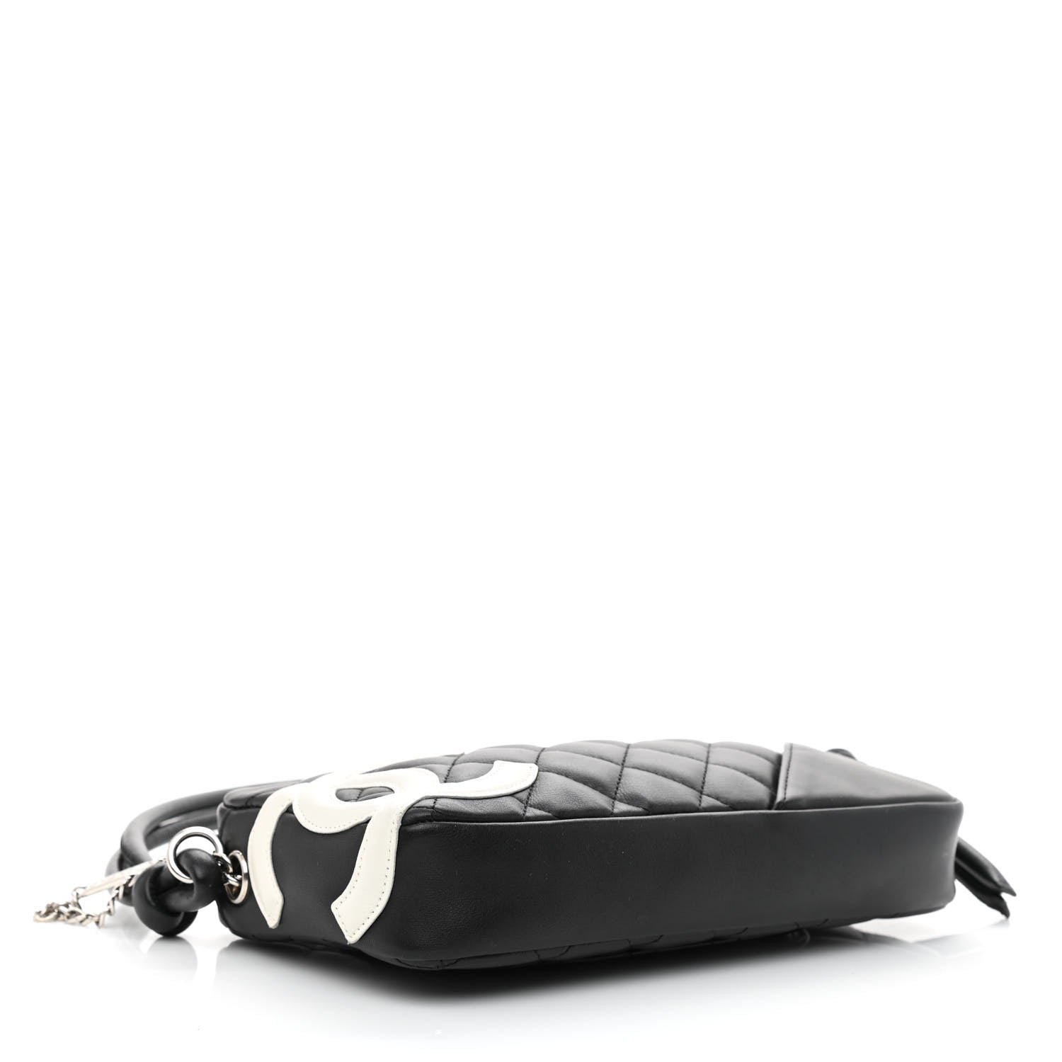 Chanel Calfskin Quilted Cambon Pochette Black White 4 of 11