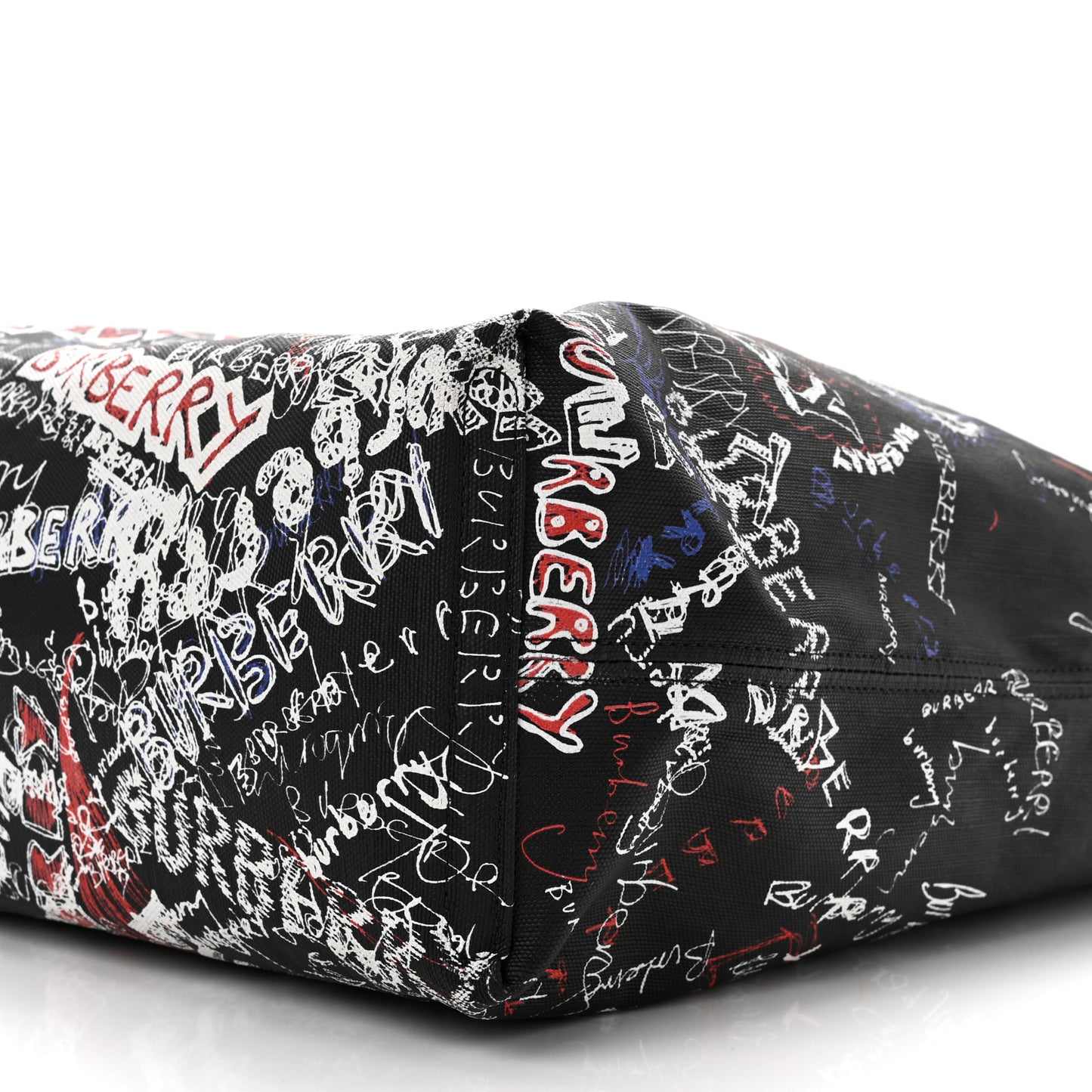 Coated Canvas Mega Check Sketchbook Medium Reversible Doodle Tote Black