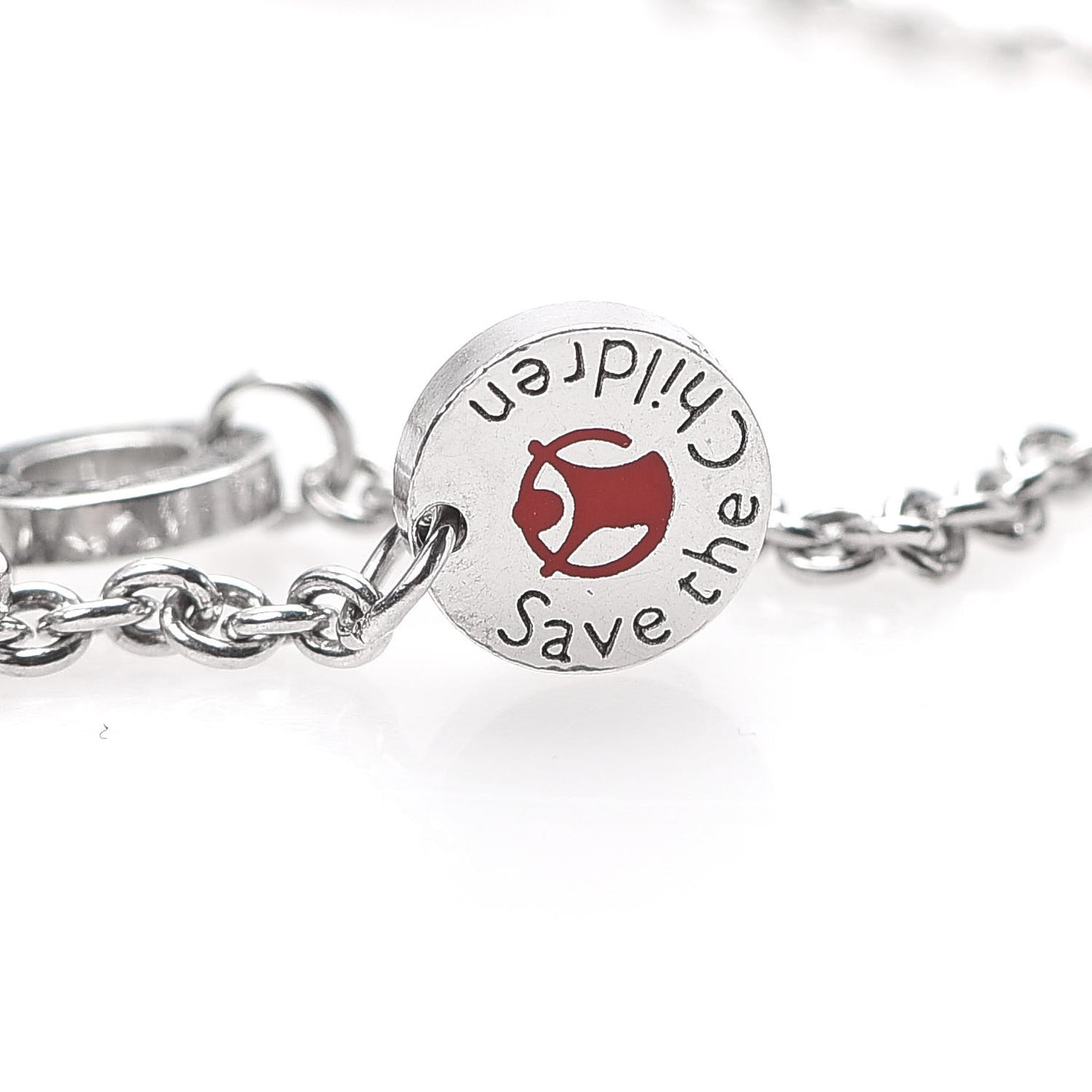 Sterling Silver Black Ceramic Save the Children Bracelet ML