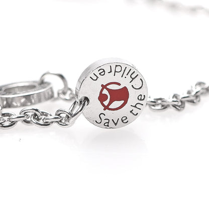 Bulgari Sterling Silver Black Ceramic Save the Children Bracelet ML 5 of 6