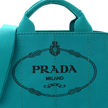 Prada Canapa Small Logo Tote Pavone 10 of 10