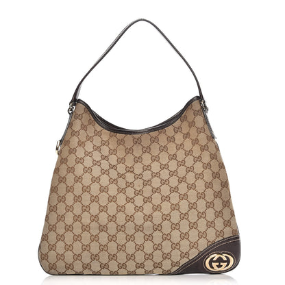 Gucci Monogram Medium New Britt Hobo Dark Brown 1 of 10