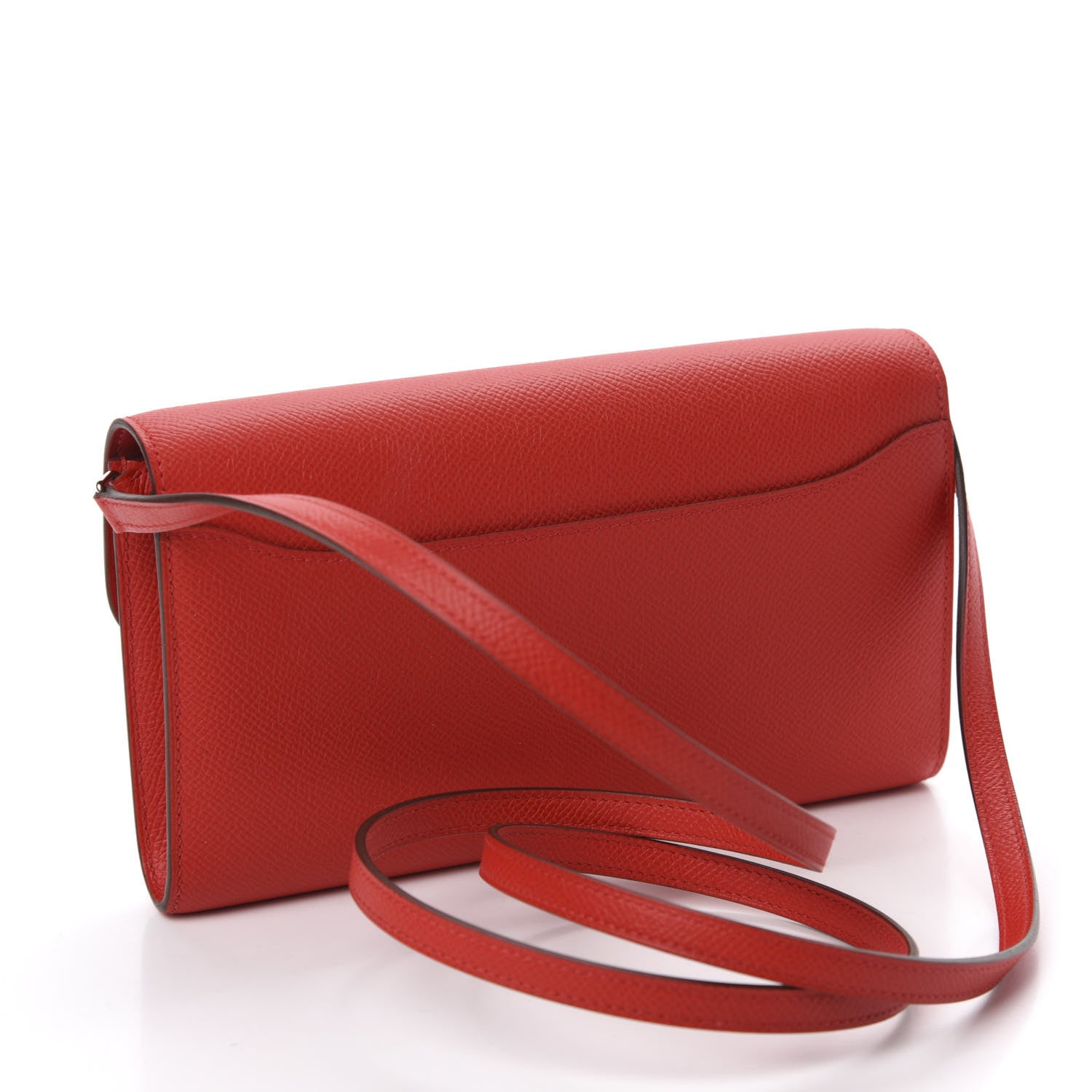 Hermes Epsom Enamel Constance Wallet To Go Rouge De Coeur Rubis 3 of 10
