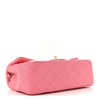 Chanel Lambskin Quilted Mini Rectangular Flap Pink 4 of 12
