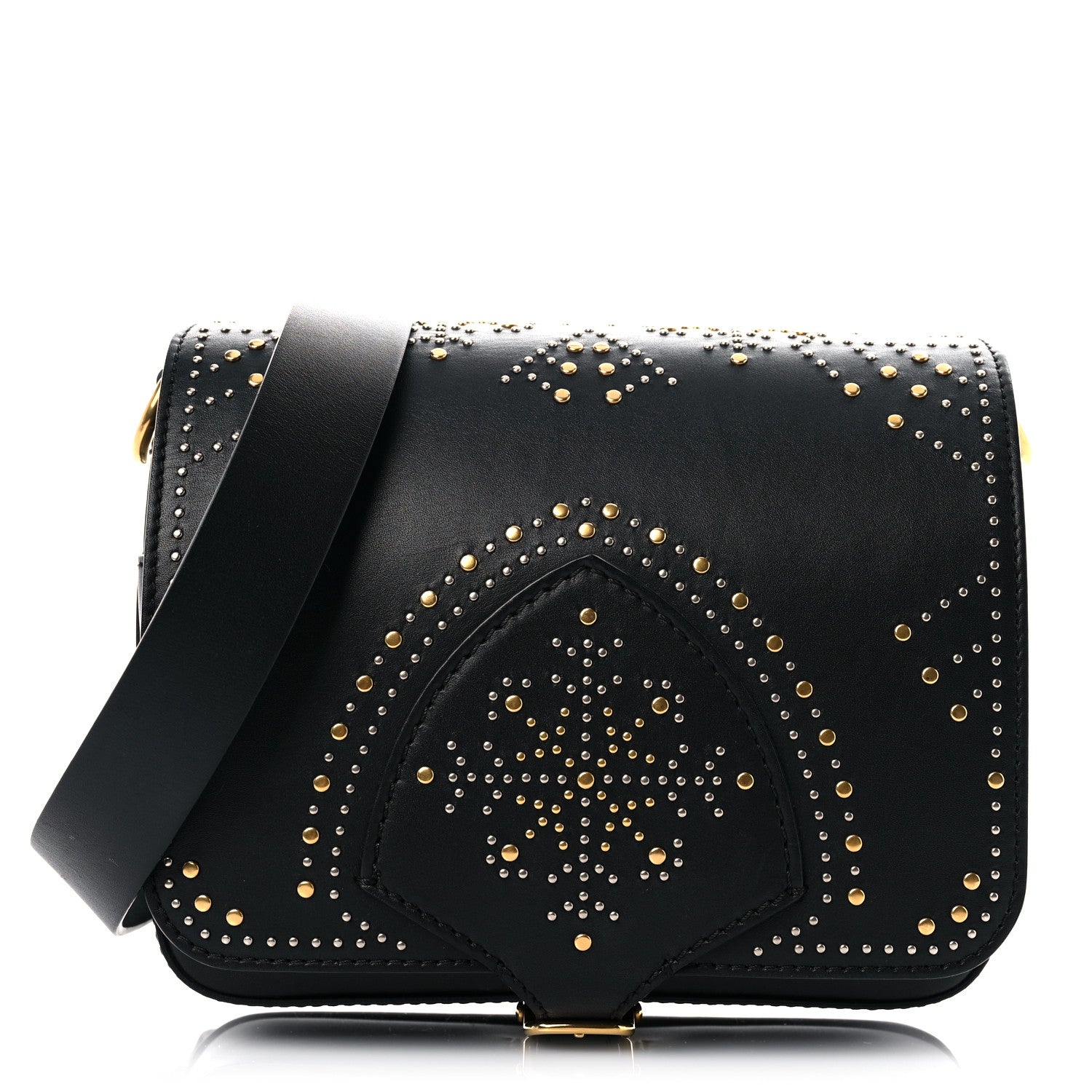Burberry Calfskin Studded Square Satchel Black 1 of 14