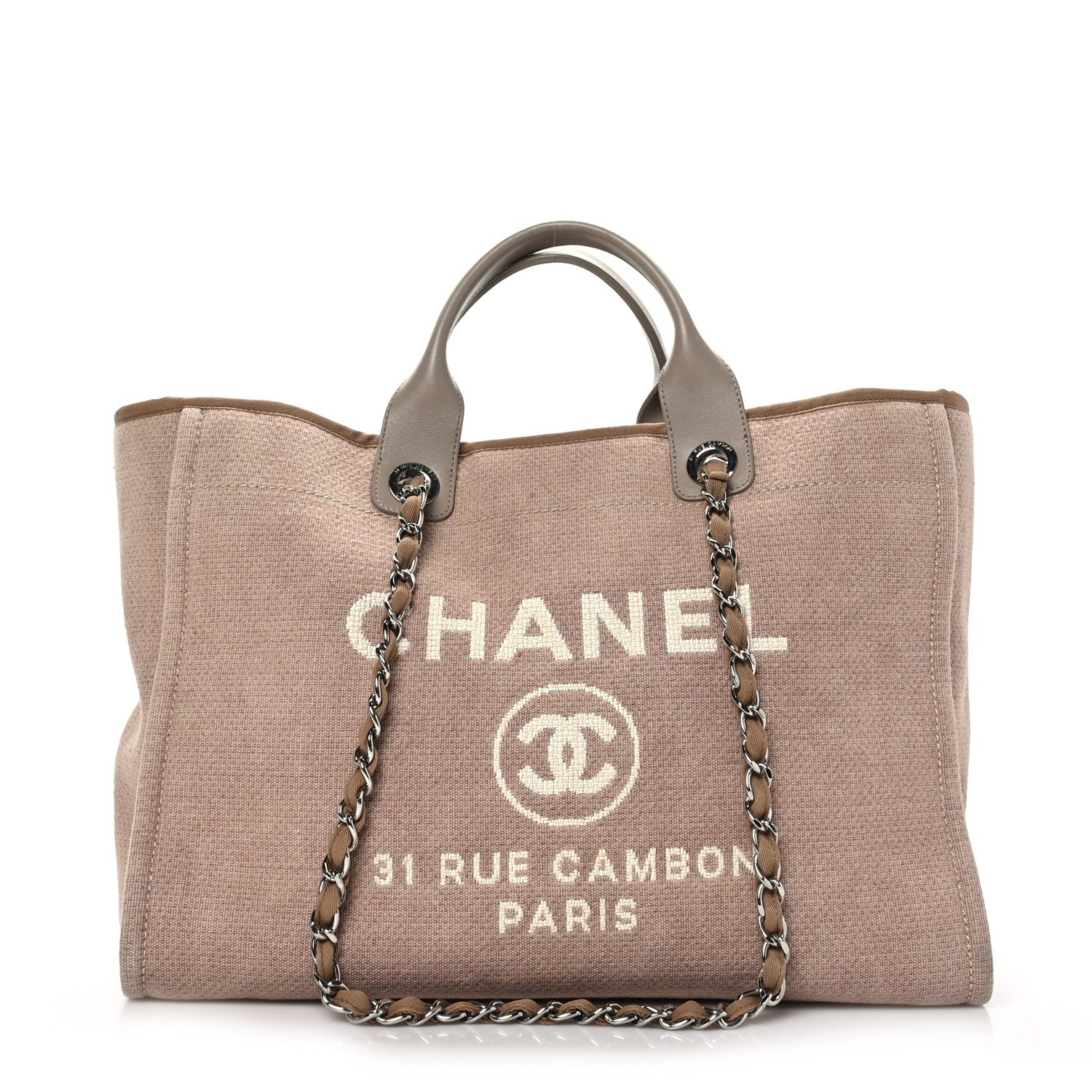 Chanel Canvas Large Deauville Tote Ecru 1 of 10