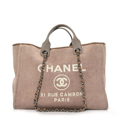 Chanel Canvas Large Deauville Tote Ecru 1 of 10
