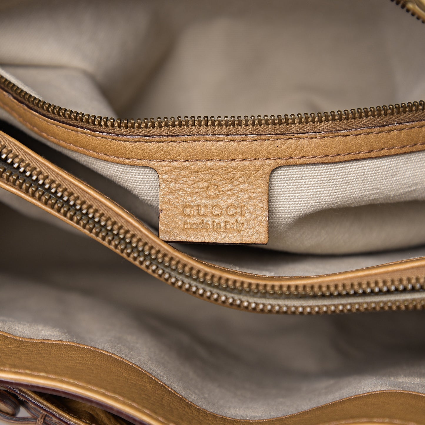 Calfskin Bamboo Handle Tote Beige