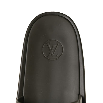 Louis Vuitton Matte Rubber Monogram Embossed Sunbath Slide Sandals 38 Khaki 9 of 11