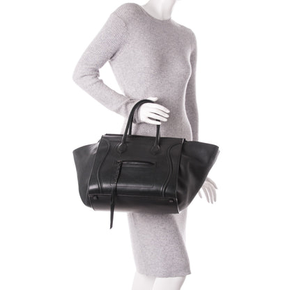 Celine Supple Calfskin Medium Phantom Luggage Black 2 of 10