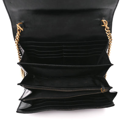 Gucci Calfskin Matelasse GG Marmont Chain Wallet Black 5 of 12