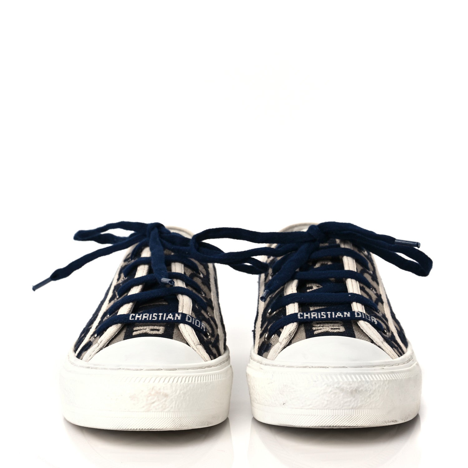 Christian Dior Canvas Oblique Walk'N'Dior Low Top Sneakers 36 Deep Blue 2 of 11